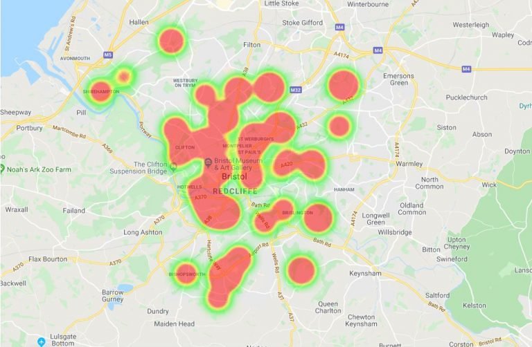 tool theft heat map from vehicles
