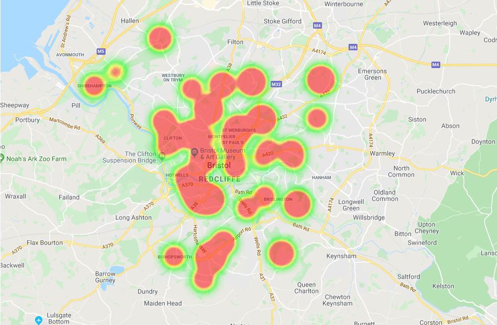 tool theft heat map from vehicles