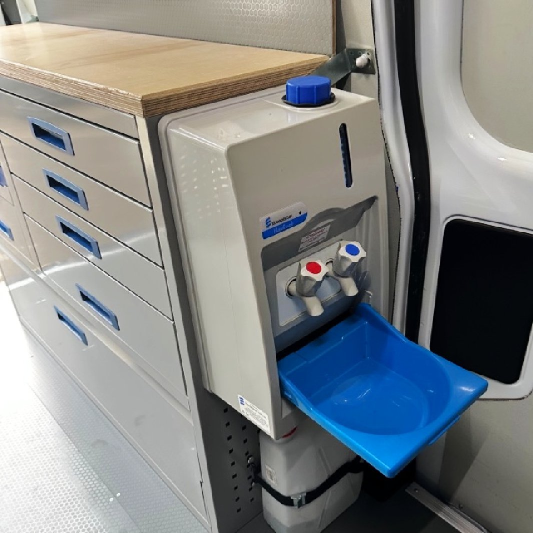Ford Custom Hot:Cold Handwash System Mobile Workshop Conversions