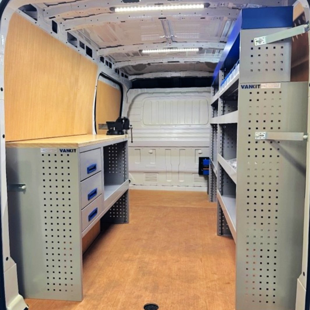 Maxus Deliver 9 Vankit Racking & Work Bench. Mobile Workshop Conversions
